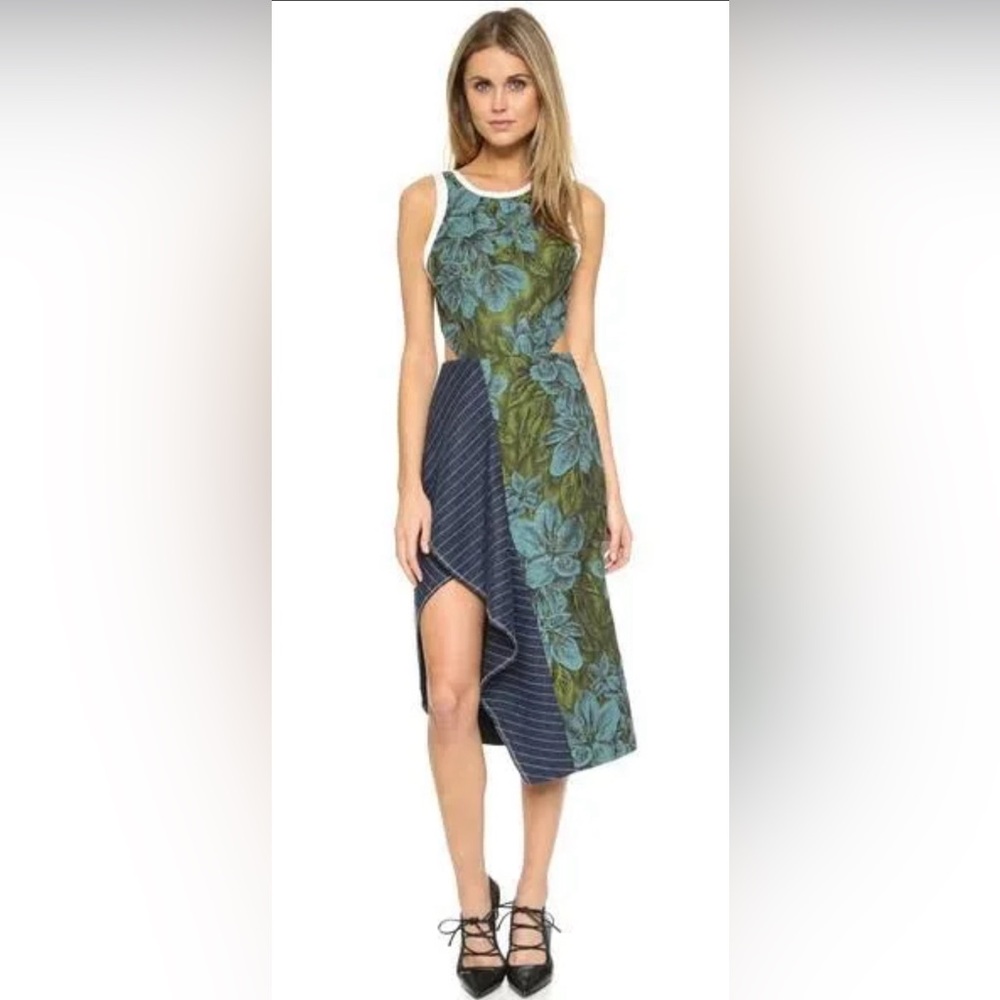 3.1 Phillip Lim mid length size 4 floral, garden green dress we
